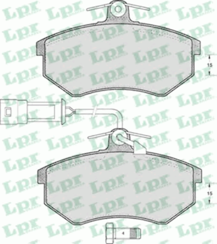 LPR 05P221  Колодки тормозные дисковые перед Audi 80 1.6-1.9TDi 86-96/100 1.8-2.5TD 82-90