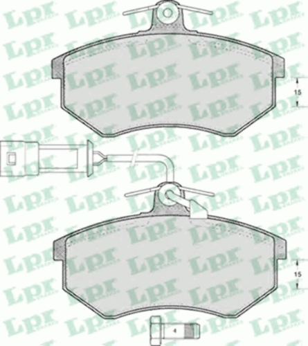 LPR 05P221 Колодки тормозные дисковые перед Audi 80 1.6-1.9TDi 86-96/100 1.8-2.5TD 82-90 - фото 1 - id-p199346972