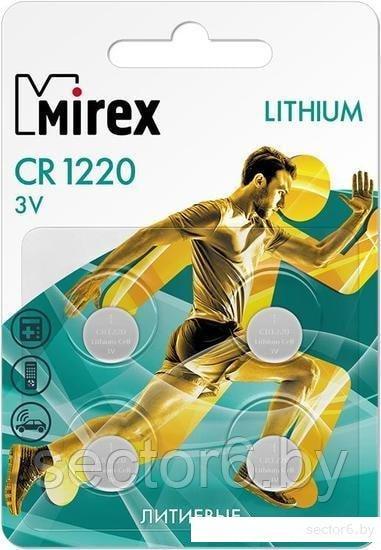 Элементы питания Mirex CR1220 Mirex литиевая блистер 4 шт. 23702-CR1220-E4 - фото 1 - id-p199347143