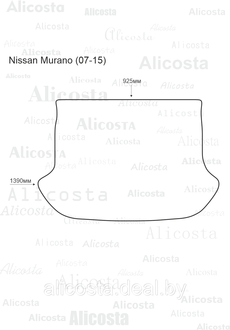 Ворсовый автоковрик Nissan Murano (07-15) Багажник, Premium, Черный - фото 1 - id-p199191503