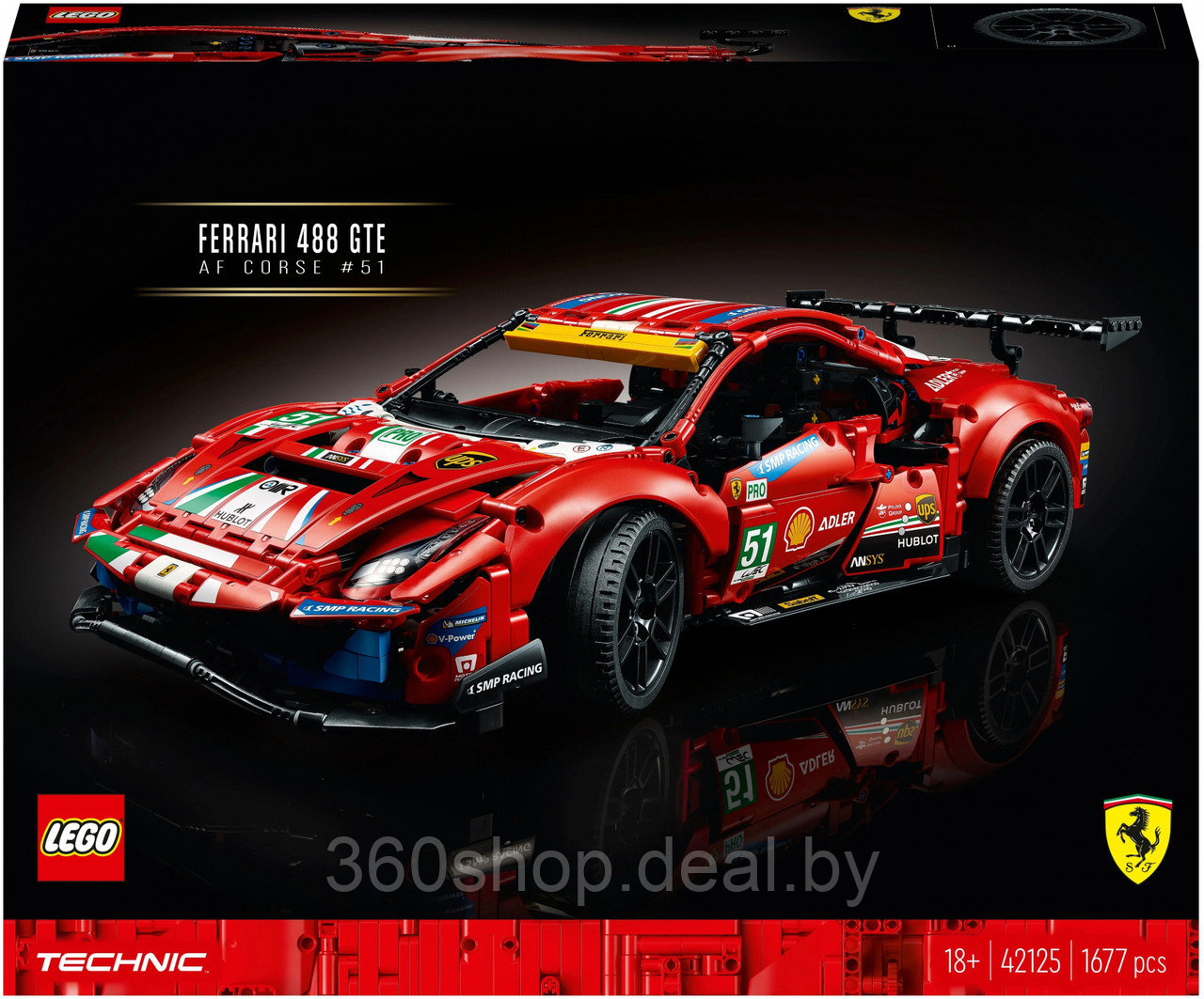 Конструктор LEGO Technic 42125 Ferrari 488 GTE AF Corse 51 - фото 1 - id-p197134238