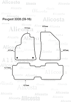ЭВА автоковрики Peugeot 3008 (09-16) Салон, Шестиугольник, Серый