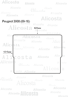 Ворсовый автоковрик Peugeot 3008 (09-16) Багажник, Standart, Серый