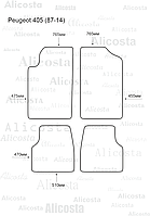 ЭВА автоковрики Peugeot 405 (87-14) Салон, Шестиугольник, Черный