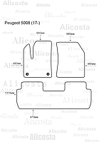 Ворсовые автоковрики Peugeot 5008 (17-) Салон, Premium, Черный
