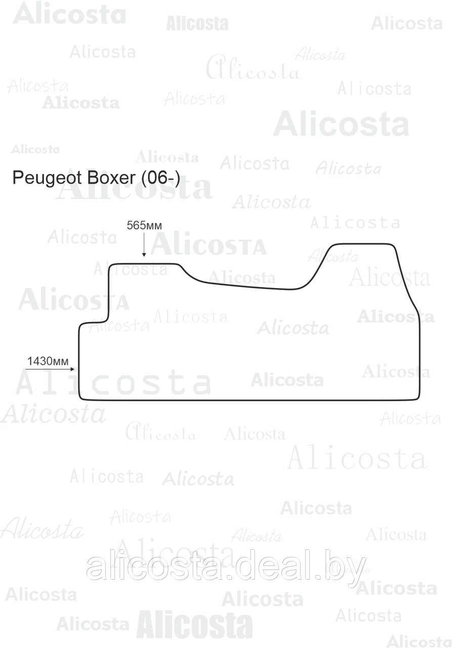 ЭВА автоковрик Peugeot Boxer (06-) (в кабину), Шестиугольник, Черный - фото 1 - id-p199192898