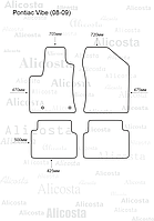 Ворсовые автоковрики Pontiac Vibe (08-09) Салон, Premium, Бежевый