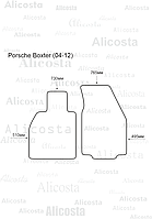 Ворсовые автоковрики Porsche Boxter (04-12) Салон, Standart, Черный