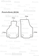 Ворсовые автоковрики Porsche Boxter (96-04) Салон, Standart, Черный