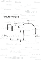 ЭВА автоковрики Renault Dokker (12-) (фургон) Салон, Шестиугольник, Черный