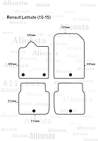 ЭВА автоковрики Renault Latitude (10-15) Салон, Шестиугольник, Черный