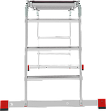 Профессиональная алюминиевая лестница-трансформер с развальцованными ступенями и помостом ширина 500 мм NV3334, фото 3