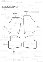 ЭВА автоковрики Skoda Fabia (07-14) Салон, Шестиугольник, Черный