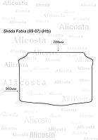 Ворсовый автоковрик Skoda Fabia (99-07) (Htb) Багажник, Premium, Черный