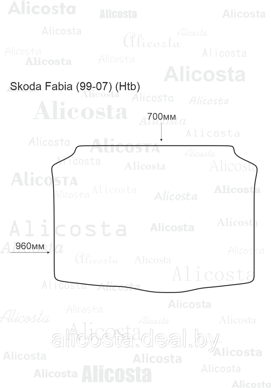 Ворсовый автоковрик Skoda Fabia (99-07) (Htb) Багажник, Premium, Черный - фото 1 - id-p199194008