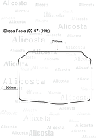 Ворсовый автоковрик Skoda Fabia (99-07) (Htb) Багажник, Standart, Черный