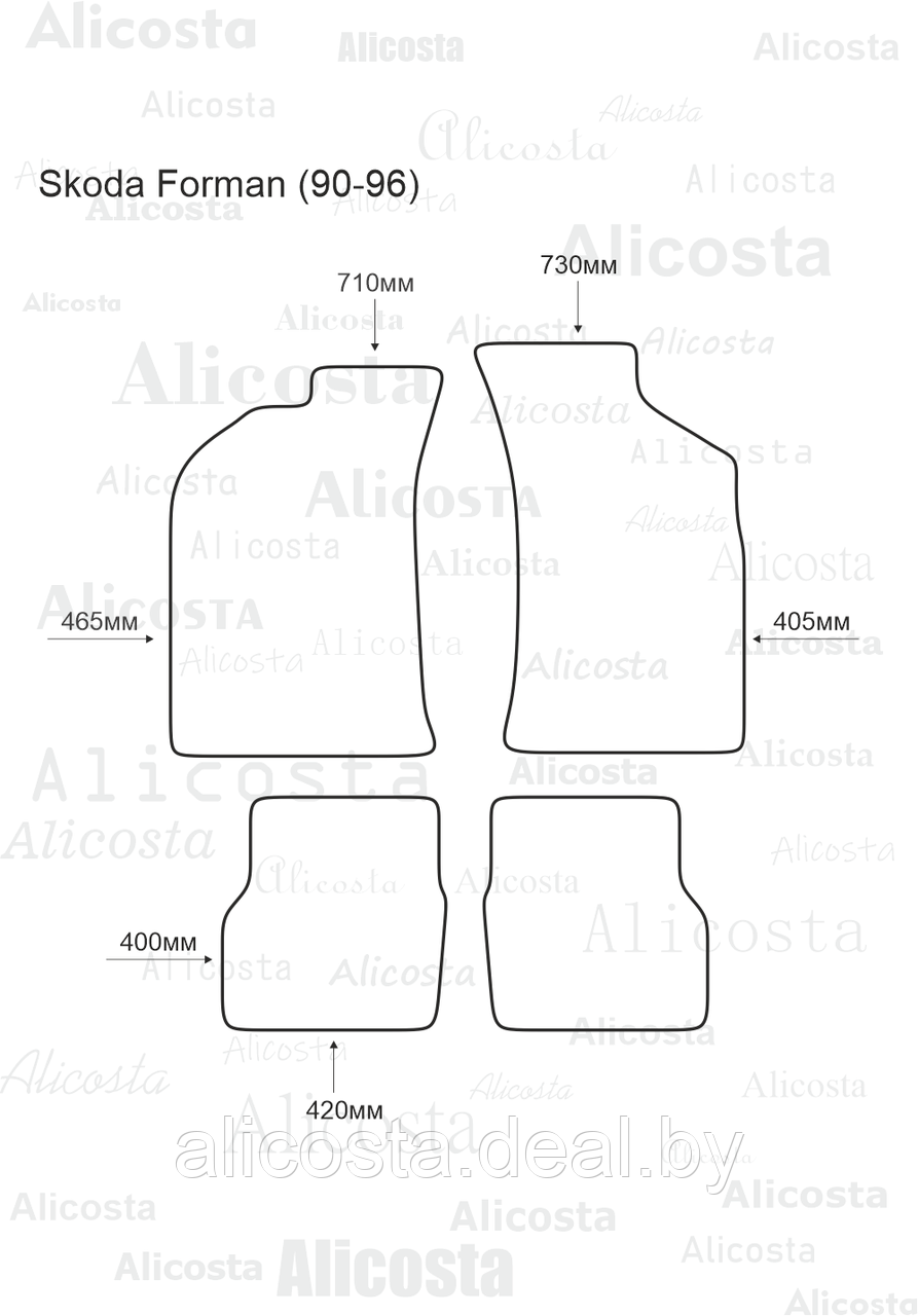 Ворсовые автоковрики Skoda Forman (90-96) Салон, Standart, Черный - фото 1 - id-p199194037