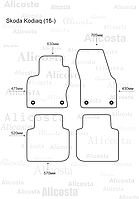 ЭВА автоковрики Skoda Kodiaq (16-) Салон, Ромб, Черный