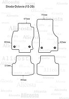 ЭВА автоковрики Skoda Octavia (13-20) Салон, Шестиугольник, Черный
