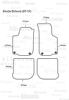 ЭВА автоковрики Skoda Octavia (97-11) Салон, Шестиугольник, Черный