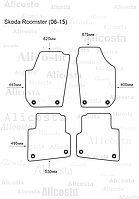 ЭВА автоковрики Skoda Roomster (06-15) Салон, Шестиугольник, Черный