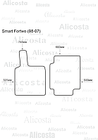 Ворсовые автоковрики Smart Fortwo (98-07) Салон, Premium, Черный
