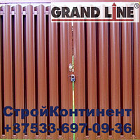 Металлический штакетник Grand Line, металлоштакетник от производителя для заборов, ворот, калиток, ограждений