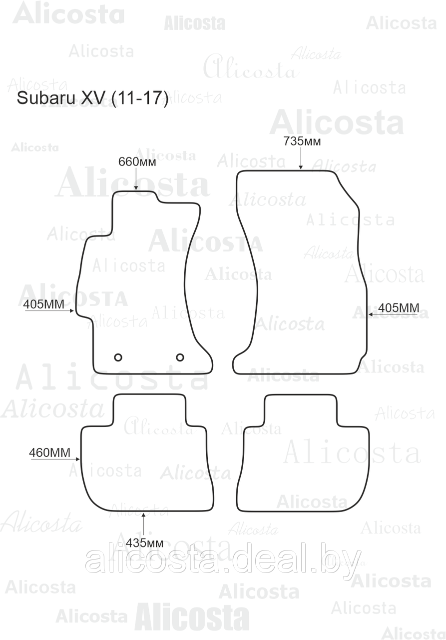 Ворсовые автоковрики Subaru XV (11-17) Салон, Premium, Черный - фото 1 - id-p199194471