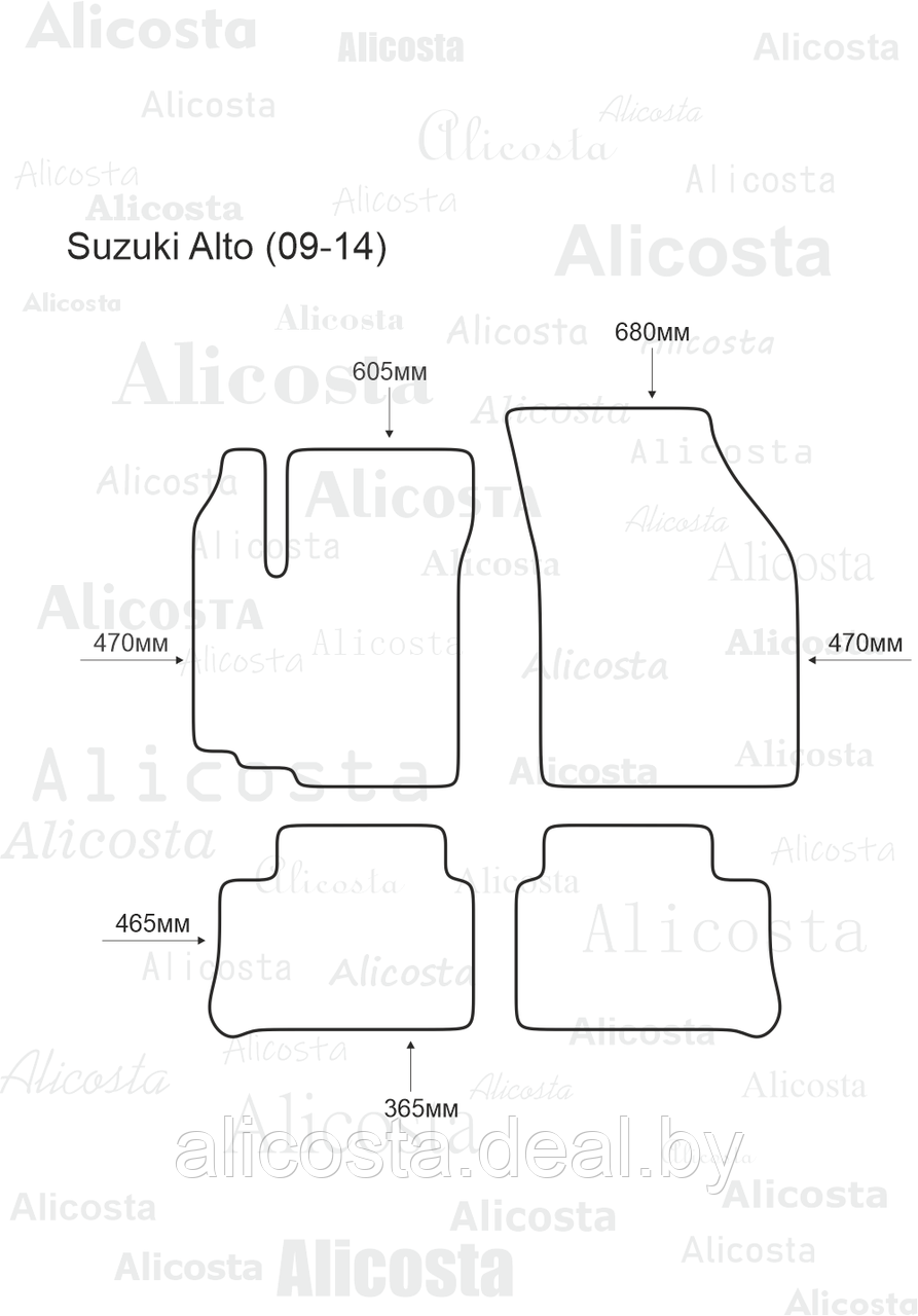 ЭВА автоковрики Suzuki Alto (09-14) Салон, Шестиугольник, Черный - фото 1 - id-p199194529