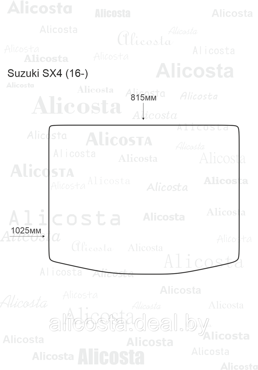 Ворсовый автоковрик Suzuki SX4 (16-) Багажник, Premium, Черный - фото 1 - id-p199194866