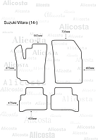 ЭВА автоковрики Suzuki Vitara (14-) Салон, Шестиугольник, Черный