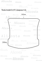 ЭВА автоковрик Tesla Model 3 (17-) Багажник (Вариант 2), Шестиугольник, Черный