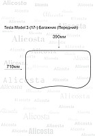 Ворсовый автоковрик Tesla Model 3 (17-) (Передний) Багажник, Premium, Черный