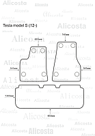 Ворсовые автоковрики Tesla Model S (12-) Салон, Premium, Черный