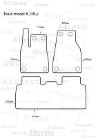 ЭВА автоковрики Tesla Model X (15-) Салон, Ромб, Черный