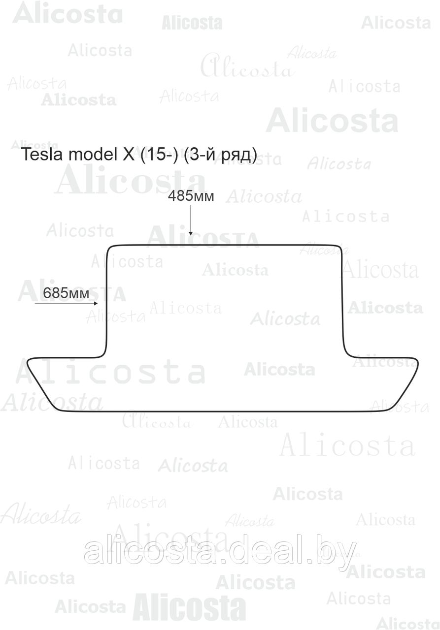 Ворсовый автоковрик Tesla Model X (15-) (3-ряд), Premium, Черный - фото 1 - id-p199194983