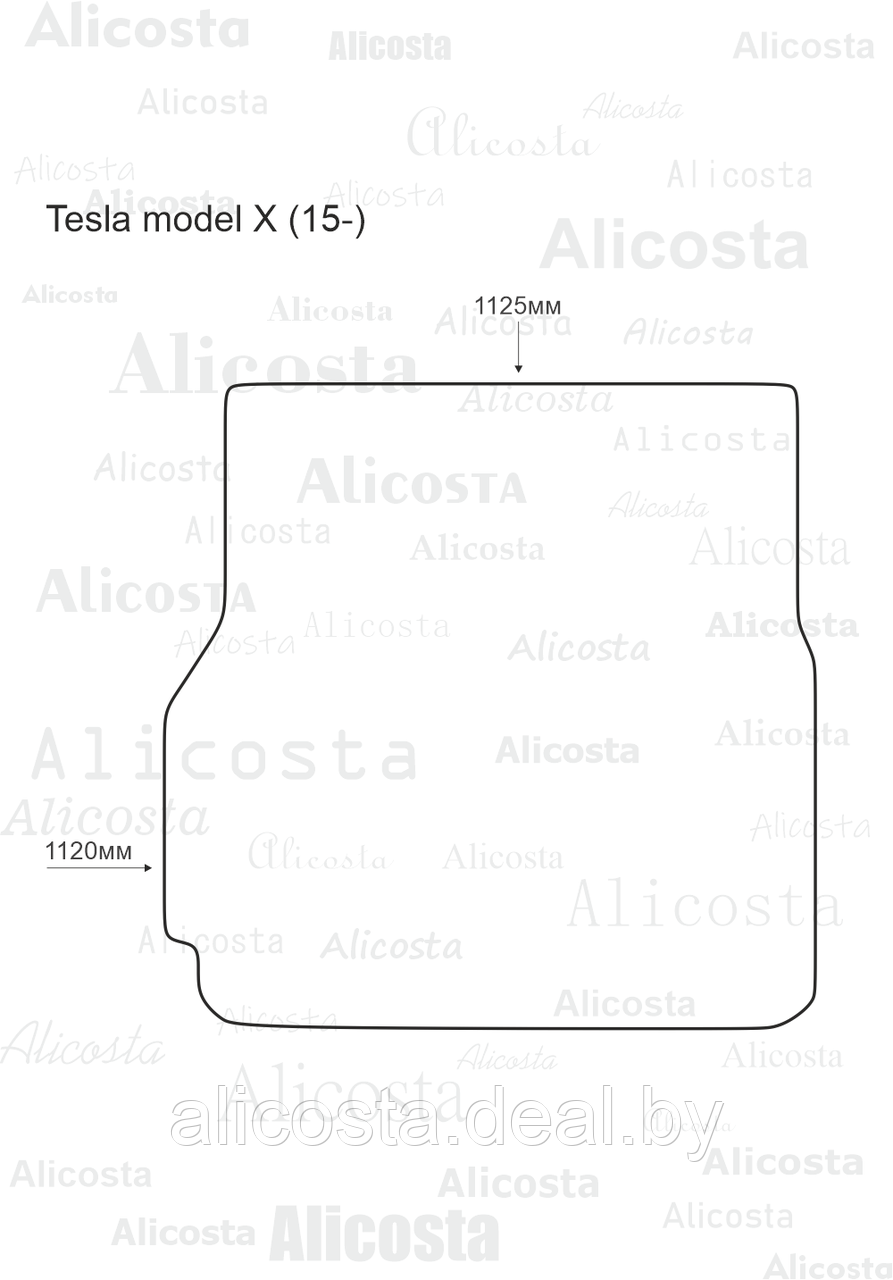 Ворсовый автоковрик Tesla Model X (15-) Багажник, Premium, Черный - фото 1 - id-p199194992