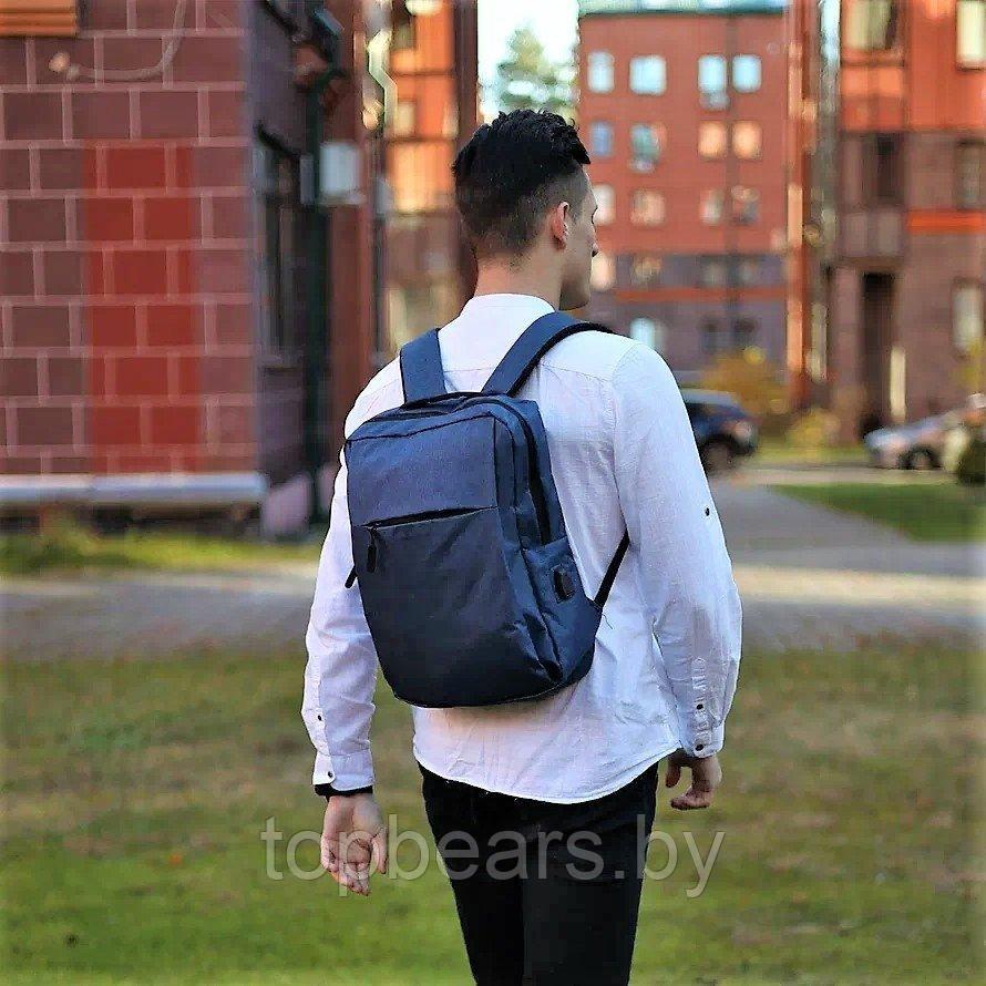 Городской рюкзак Eastpak с USB и отделением для ноутбука до 17". Синий - фото 1 - id-p199371306