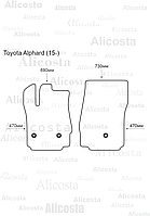ЭВА автоковрики Toyota Alphard (15-) Салон, Шестиугольник, Серый