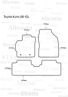 Ворсовые автоковрики Toyota Auris (06-12) Салон, Premium, Черный