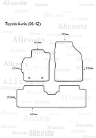 ЭВА автоковрики Toyota Auris (06-12) Салон, Шестиугольник, Черный