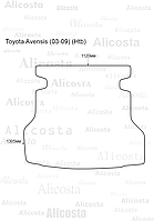 Ворсовый автоковрик Toyota Avensis (03-09) (Htb) Багажник, Premium, Черный