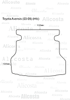 Ворсовый автоковрик Toyota Avensis (03-09) (Htb) Багажник, Standart, Черный