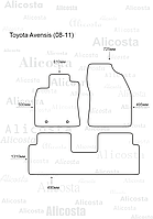 Ворсовые автоковрики Toyota Avensis (08-11) Салон, Premium, Черный