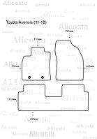 Ворсовые автоковрики Toyota Avensis (11-18) Салон, Standart, Черный
