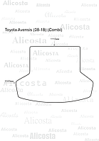 Ворсовый автоковрик Toyota Avensis (08-18) (Combi) Багажник, Premium, Черный