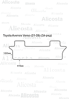 Ворсовый автоковрик Toyota Avensis Verso (01-09) (3-ряд), Premium, Черный