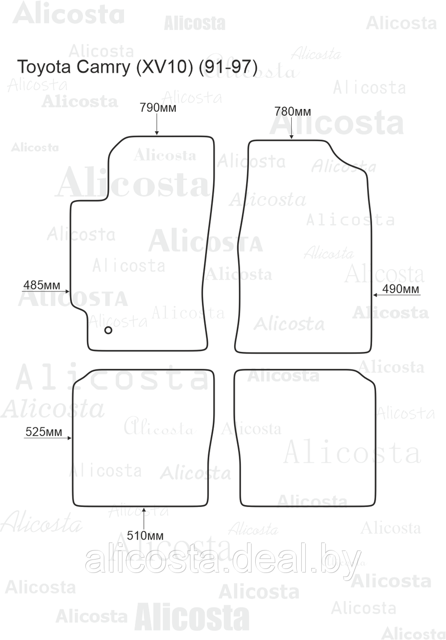 Ворсовые автоковрики Toyota Camry (XV10) (91-97) Салон, Standart, Черный - фото 1 - id-p199195202