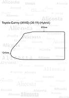 Ворсовый автоковрик Toyota Camry (XV40) (06-11) (Hybrid) Багажник, Standart, Черный