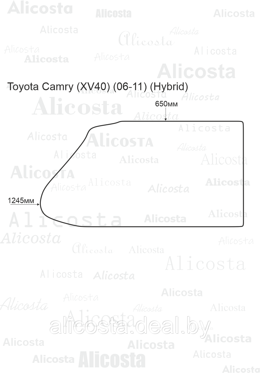 Ворсовый автоковрик Toyota Camry (XV40) (06-11) (Hybrid) Багажник, Standart, Черный - фото 1 - id-p199195238